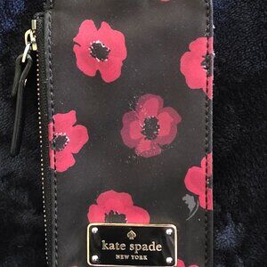 Kate Spade Mini Natasha Nylon Coin Purse (Black and Red Poppy)
